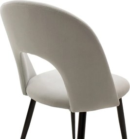 Καρέκλα Jonah pakoworld βελούδο γκρι-μαύρο πόδι