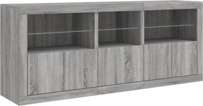 vidaXL Μπουφές με LED Γκρι Sonoma 162x37x67 εκ.