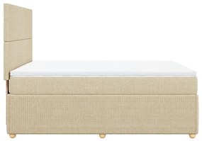 vidaXL Κρεβάτι Boxspring με Στρώμα Κρεμ 160x200 εκ. Υφασμάτινο