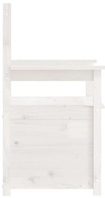 vidaXL Παγκάκι Λευκό 112,5x51,5x96,5 εκ. από Μασίφ Ξύλο Πεύκου