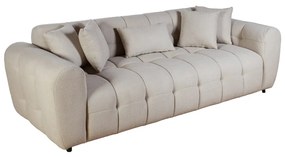 Artekko Sara Τριθέσιος Καναπές με Μπεζ Μπουκλέ Ύφασμα (240x100x80)cm Artekko 783-6301