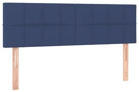 vidaXL Κρεβάτι Boxspring με Στρώμα &amp; LED Μπλε 140x190 εκ. Υφασμάτινο