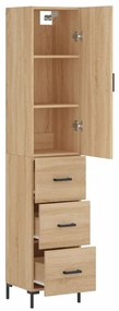 vidaXL Μπουφές Sonoma δρυς 34,5 x 34 x 180 εκ. από Επεξεργασμένο Ξύλο