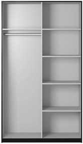 Ντουλάπα συρόμενη Delta II-150x61x210-Μαύρο