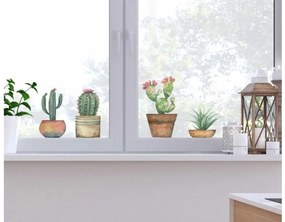 Αυτοκόλλητα για Τζάμι Κάκτοι Cactus S 69001 Ango Dalber-69001-Πράσινο 69001