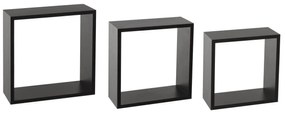 Ράφια Τοίχου (Σετ 3τμχ) F-V Black 138957A