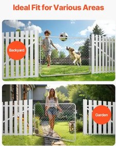 VEVOR Chain Link Fence Gate Fit 2.2-6 ft x 6 ft Garden Gate Posts Not Included