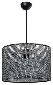 GloboStar® CLAIRIE 203-0136 Μοντέρνο Κρεμαστό Φωτιστικό Καπέλο Μονόφωτο 1 x E27 IP20 Μαύρο Ύφασμα - Μ30 x Π30 x Υ93cm