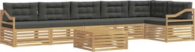 vidaXL Σειρά Καναπέ Εξωτερικού 7 pcs Άσπρο και Ανθρακί Πολυεστέρας