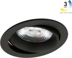 LED Κινητό Σποτ Χωνευτό Low 7W 3000/4000/5000K/CCT 36° ⌀8,5cm Μαύρο