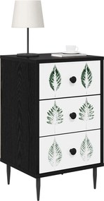 vidaXL Κομοδίνο HANAU 2 τμχ. Μαύρη Δρυς 36 x 33 x 61 εκ.