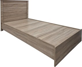 Κρεβάτι Athos pakoworld σε sonoma απόχρωση 90x190εκ