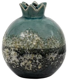 Κεραμικό Διακοσμητικό Ρόδι FL752 Fylliana Πράσινο-Γκρί χρώμα 13x15εκ