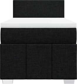 vidaXL Κρεβάτι Boxspring με Στρώμα Μαύρο 80 x 200 εκ. Υφασμάτινο