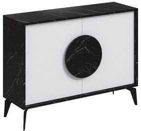 Μπουφές Gora 0214149 110x35,6x82cm Black Marble Effect - White