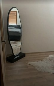 Stewehome Ασύμμετρος καθρέφτης δαπέδου MDF (Μαύρο) 180x65 cm