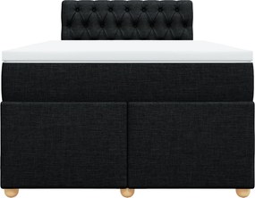 vidaXL Κρεβάτι Boxspring με Στρώμα Μαύρο 120x190 εκ. Υφασμάτινο