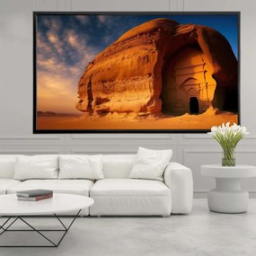 Πίνακας σε Plexiglass με Θέμα &#8220;Madain Saleh&#8221; σε μαύρη ξύλινη Κορνίζα - 80cmx50cm