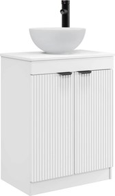 vidaXL Καθρέφτης μπάνιου με νιπτήρα Λευκό 54 x 35 x 83 εκ