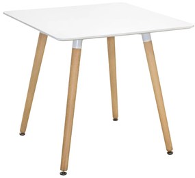 Kitchen Table Minimal  White MDF, legs BEECH