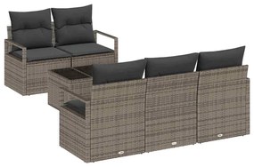 vidaXL Σετ Καναπέ Κήπου με μαξιλάρι 6 pcs Γκρι 55 x 55 x 37 εκ
