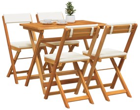 vidaXL Σετ Bistro 5 τεμαχίων με Μαξιλάρια από Ξύλο Ακακίας