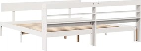 vidaXL Σκελετός Κρεβ. Χωρίς Στρώμα Λευκό 200x200 εκ Μασίφ Πεύκο
