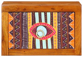 vidaXL Κομοδίνο Καφέ, πολύχρωμο 35 x 30 x 22 εκ. Μασίφ ξύλο ακακίας