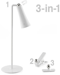 Omnia 1007083 Φωτιστικό Γραφείου LED Flexy 3 in 1 , 3W , 4000K , Λευκό