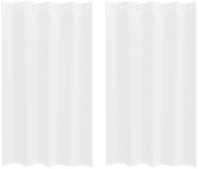 vidaXL Κουρτίνες με κουρτίνες 2 pcs Λευκό 140 x 175 εκ. Πολυεστέρας
