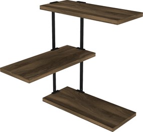 Ράφι Τοίχου Καρυδί / Μαύρο DROGO 45x20x47.4