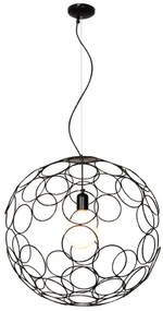 Κρεμαστό Φωτιστικό Οροφής 1xE27 Vintage Φ80cm Aline Homelighting -77-4089-Χρώμιο 77-4089