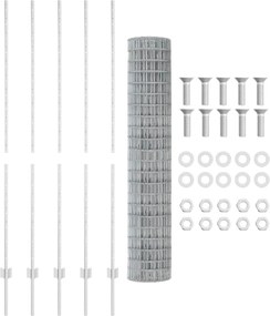 vidaXL Τεντώτο με στήριγμα Ασημί 1,6 x 10 m Ατσάλι