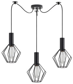 SE21-BL-4-BL3-GR1 ADEPT TUBE Black Pendant Black Metal Grid+ HOMELIGHTING 77-8528