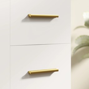 HOMCOM Ντουλάπι μπάνιου, σχεδιασμός 3 επιπέδων, MDF, μοριοσανίδα, λευκό