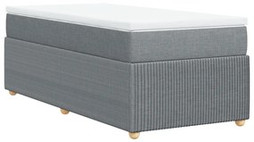 Κρεβάτι Boxspring με Στρώμα Ανοιχτό Γκρι 90x200 εκ. Υφασμάτινο - Γκρι