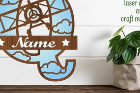 Σετ των 2 Intra απο ξύλο plywood 3mm-4mm πάχος – Επίπεδο κεφαλαίο μονόγραμμα Γράμμα Q Αποκοπή Δίασταση 20x20 cm INTRAFABR-74294724