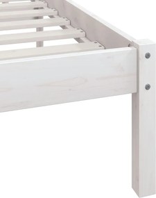 vidaXL Πλαίσιο Κρεβατιού Λευκό 135 x 190 εκ. Μασίφ Πεύκο Double
