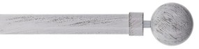 Κουρτινόξυλο Φ28mm Μονό Επεκτεινόμενο 210-380cm Με Άκρα L-N Gaia White/Black 7628210104