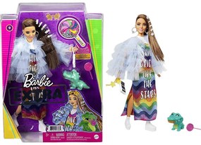 Κούκλα Barbie Extra GYJ78 Με Φόρεμα Ουράνιο Τόξο Multi Mattel