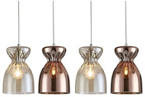 Φωτιστικό Οροφής - Ράγα 77-3719 SE4314-04 Domenico Congac-Copper Glass - Chrome Homelighting Γυαλί