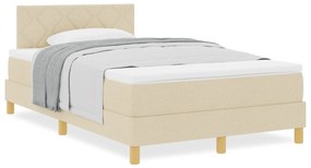 vidaXL Κρεβάτι Βάσης με Στρώμα Κρεμ 120x200 εκ. Ύφασμα