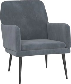 vidaXL Πολυθρόνα Σκούρο Γκρι 62 x 79x 79 εκ. Βελούδινη