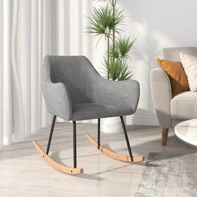 vidaXL Κουνιστή Πολυθρόνα Ανοιχτό Γκρι Υφασμάτινη