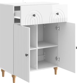 vidaXL Πλαϊνό γραφείο Γυαλιστερό Λευκό 66 x 34,5 x 90 εκ