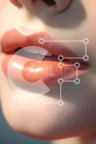 Intra Συλλεκτικό Ξύλινο Παζλ Plywood 4mm - Κοντινό πλάνο με τα ροζ χείλη της γυναίκας Σε Ξύλινο Κουτί - Διαστάσεις Puzzle: 10x10 cm – 25 κομμάτια