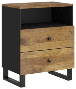 vidaXL Κομοδίνο 50x33x62 εκ. Μασίφ Ξύλο Μάνγκο &amp; Επεξεργασμένο Ξύλο