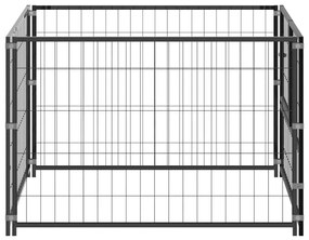 vidaXL Σπιτάκι Σκύλου Μαύρο 100 x 100 x 70 εκ. Ατσάλινο