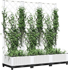 vidaXL Γλάστρα Κήπου Λευκό 120 x 40 x 121,5 cm