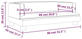 Καναπές Παιδικός Καφέ 80 x 45 x 30 εκ. από Βελούδο - Καφέ